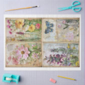 混合メディアスタイルアートジャーナルフローラ背景F 薄葉紙 (クラフト)