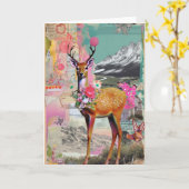 混合メディアディアコラージュすべての行事 カード (黄色い花)