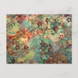 混合メディアハンド色彩の鮮やかデザイン ポストカード