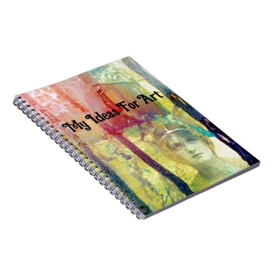 混合メディアヴィンテージレディーインクの流出 ノートブック (右側)