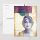 混合メディアヴィンテージレディーコラージュ ポストカード (正面/裏面)