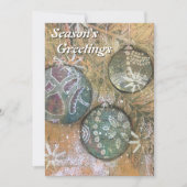 混合メディアートアのクリスマスツリーオーナメント シーズンカード (正面)