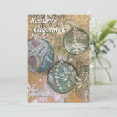 混合メディアートアのクリスマスツリーオーナメント シーズンカード (スタンド正面)