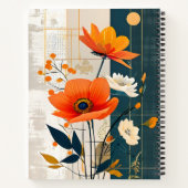 混合メディア上の花の配列 ノートブック (裏面)