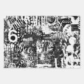 混合メディア文字のコラージュまたはデコページ紙 ラッピングペーパーシート (正面)