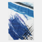混合メディア水色ブルー抽象芸術 芸術的 キッチンタオル (縦)