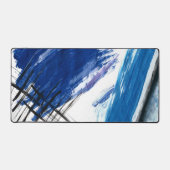 混合メディア水色ブルー抽象芸術 芸術的 デスクマット (正面)