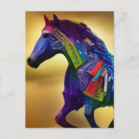 混合メディア馬はがき ポストカード (正面)