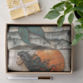 混合メディア・デコペにおけるマーメイドティッシュペーパー 薄葉紙 (ギフト)