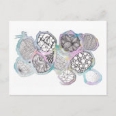 混合メディア、パステルカラーと白黒 ポストカード (正面)