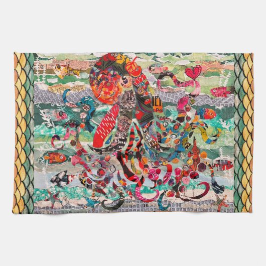 混合メディカラフルアたこキッチンタオル キッチンタオル (横)