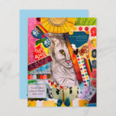 混合メディカラフルアの猫コラージュ サンキューカード (正面/裏面)