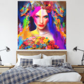 混合メディカラフルアファッションモデル キャンバスプリント (インサイチュ (寝室))