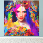 混合メディカラフルアファッションモデル キャンバスプリント (インサイチュ (ウッドフロア))