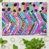 混合メディカラフルアラインとドットのキッチンタオル キッチンタオル (折り畳み)