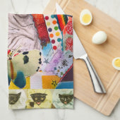 混合メディカラフルア猫コラージキッチンタオル キッチンタオル (四つ折り)