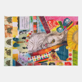 混合メディカラフルア猫コラージキッチンタオル キッチンタオル (横)