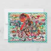 混合メディカラフルアOctopusグリーティングカード 招待状 (正面)