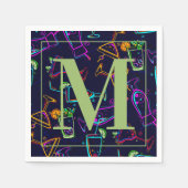 混合モダンアルコールカクテルハッピーアワーモノグラム スタンダードカクテルナプキン (正面)