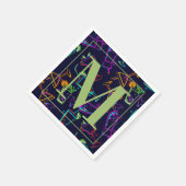 混合モダンアルコールカクテルハッピーアワーモノグラム スタンダードカクテルナプキン (角)