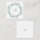 混合ユーカリ葉リース水色 ノートカード (正面/裏面)