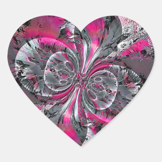 混合信号三角形ステッカー ハートシール (正面)