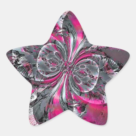 混合信号三角形ステッカー 星シール (正面)