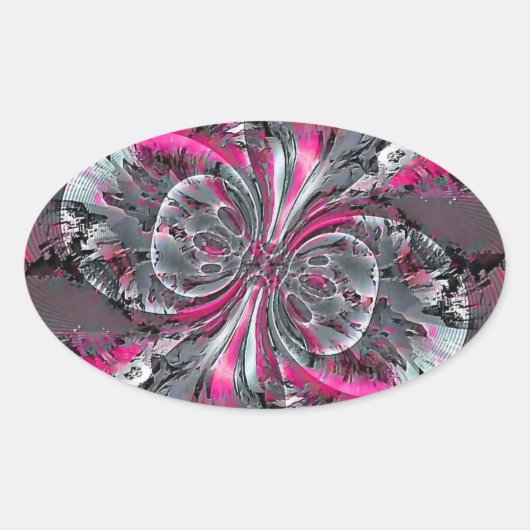 混合信号三角形ステッカー 楕円形シール (正面)