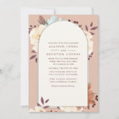 混合家族の植物秋の花 招待状 (正面)