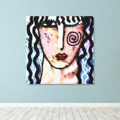 混合感情抽象芸術デジ絵を描タル キャンバスプリント (インサイチュ (ウッドフロア))