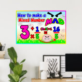 混合数を作成する方法不機嫌=いかりグラフ ポスター (ホームオフィス)