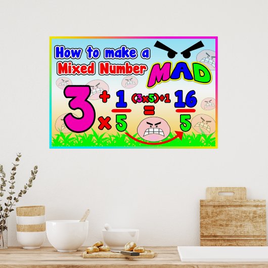 混合数を作成する方法不機嫌=いかりグラフ ポスター (キッチン)