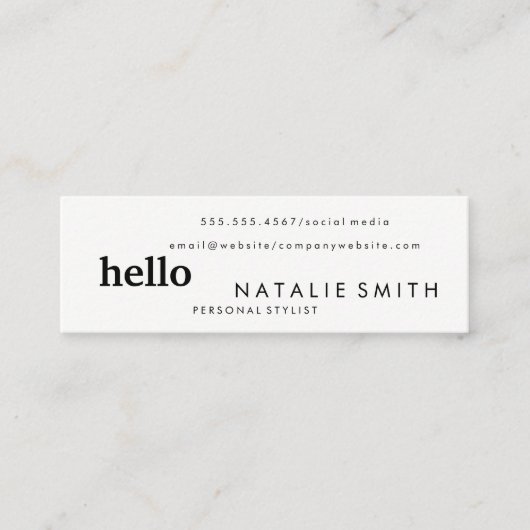 混合文字 スキニー名刺 (正面)