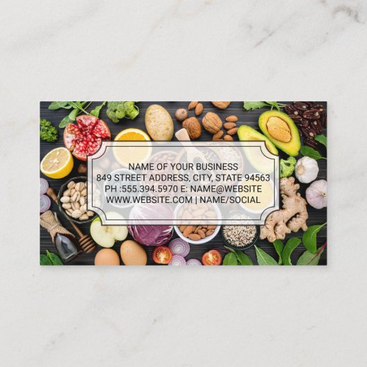 混合果物野菜 名刺 (裏面)