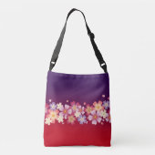 混合桜花着物スタイル赤と紫 クロスボディバッグ (裏面)
