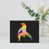 混合武術アーツカラフルシルエット子供へ ポストカード (スタンド正面)