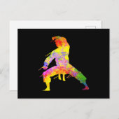 混合武術アーツカラフルシルエット子供へ ポストカード (正面/裏面)