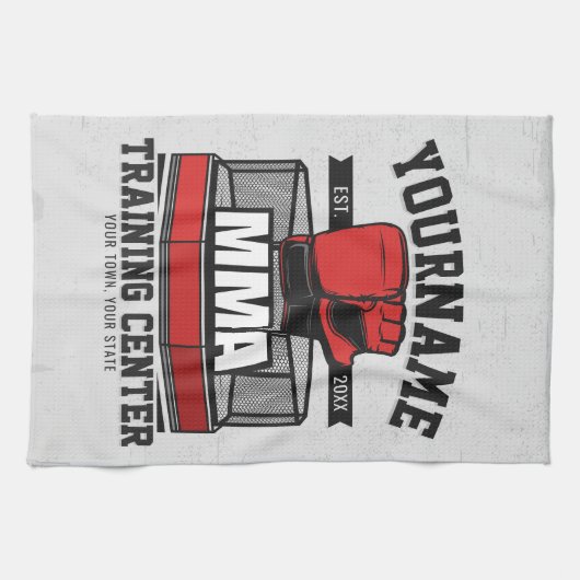 混合武術アーツADD NAME mma戦闘訓練 キッチンタオル (横)