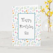 混合水彩ワイルドフラワーパターン カード (黄色い花)