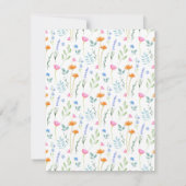 混合水彩ワイルドフラワーパターン 招待状 (裏面)