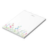 混合水色ワイルドフラワーのフィールド ノートパッド (回転)