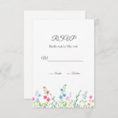 混合水色ワイルドフラワーのフィールド 出欠カード (正面/裏面)