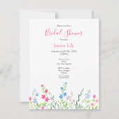 混合水色ワイルドフラワーのフィールド 招待状 (正面)