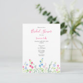 混合水色ワイルドフラワーのフィールド 招待状 (スタンド正面)