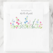 混合水色ワイルドフラワーラベルのフィールド 長方形シール (バッグ)