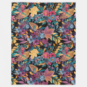 混合秋葉フローラベリー水の色のパターン フリースブランケット (正面)