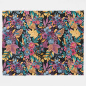 混合秋葉フローラベリー水の色のパターン フリースブランケット (正面(横))