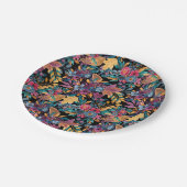 混合秋葉フローラベリー水の色のパターン ペーパープレート (アングル)