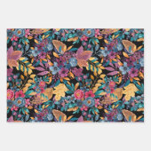 混合秋葉フローラベリー水の色のパターン ラッピングペーパーシート (正面3)