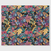 混合秋葉フローラベリー水の色のパターン ラッピングペーパー (フラット)